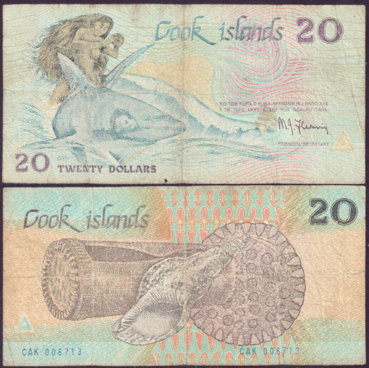 1987 Cook Islands $20 (P.5b) Fine L000916